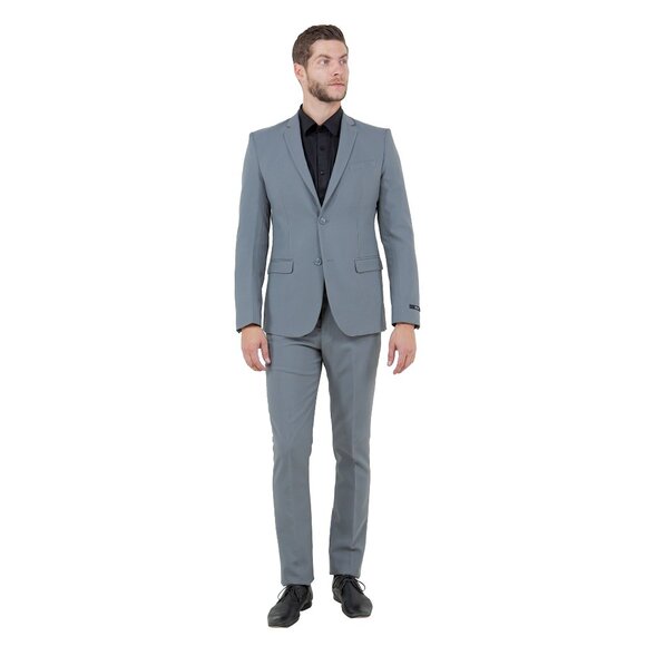 Vitto's Premium Polyester 2pc Mens Suit, Light Grey - Picture 4 of 6